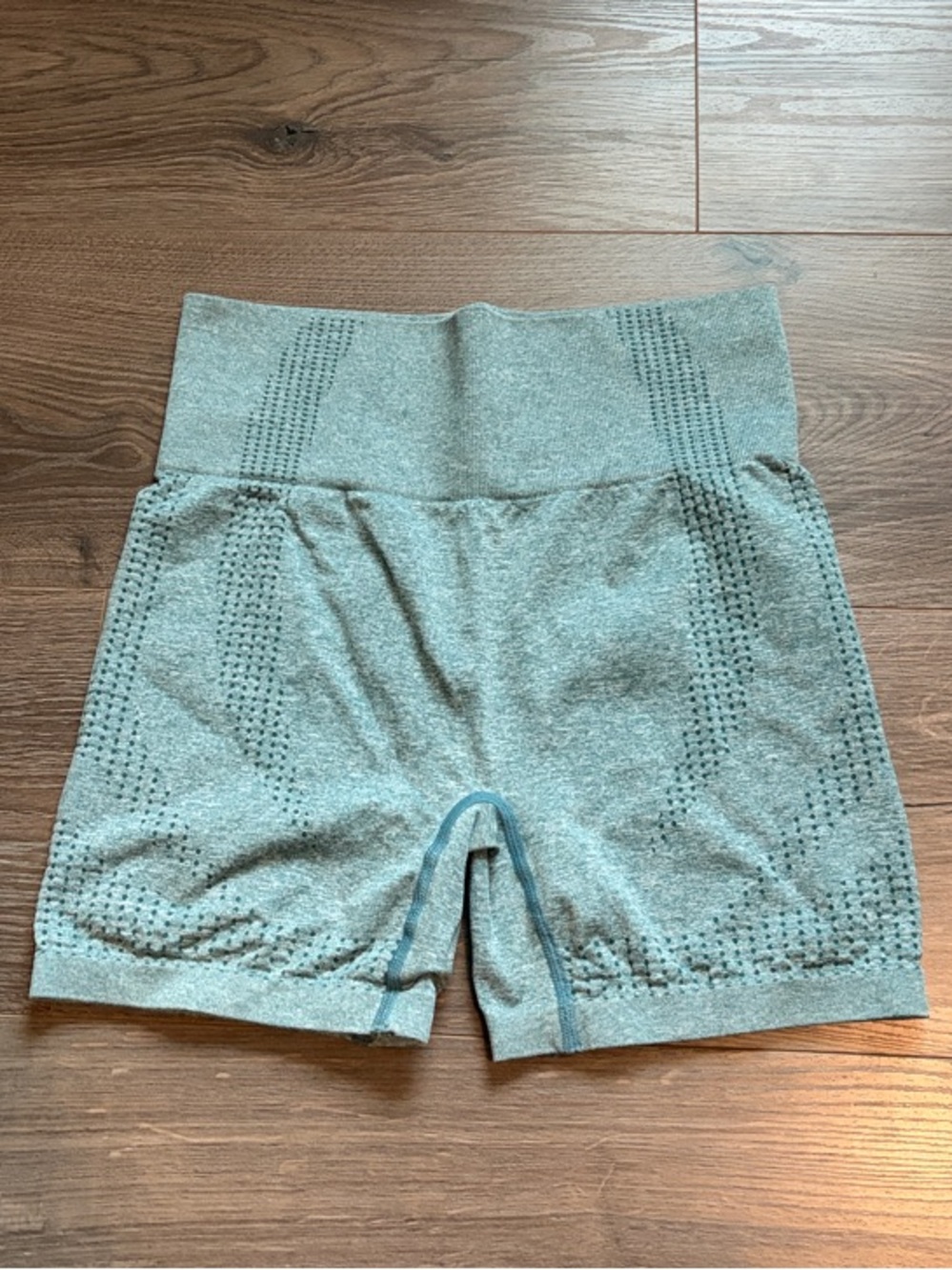 Aoxjox Seamless High Waisted Biker Shorts Forest Green Marl Size Small